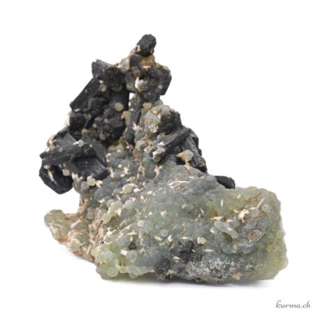 Acheter Préhnite sur Epidote - N°7782.1-2 dans la boutique en ligne Kûrma. Magasin suisse de pierre de qualité.