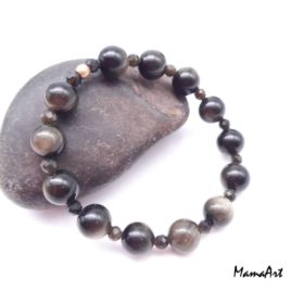 Bracelet en Obsidienne dorée - Br26 • Bracelet obsidienne doree br20 02 Bracelet en Obsidienne dorée – Br26
