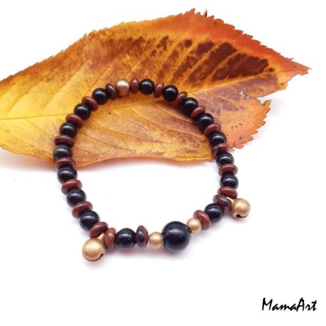 Bracelet artisanal en Obsidienne acajou