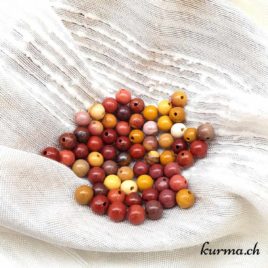 Mookaïte - Perles 6-6.5mm - N°5758 • Mokaite Perles 6mm 5758 3 Perles en Mookaïte 6mm