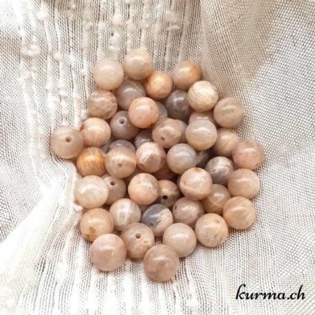 Perles pierre de lune marron 8mm
