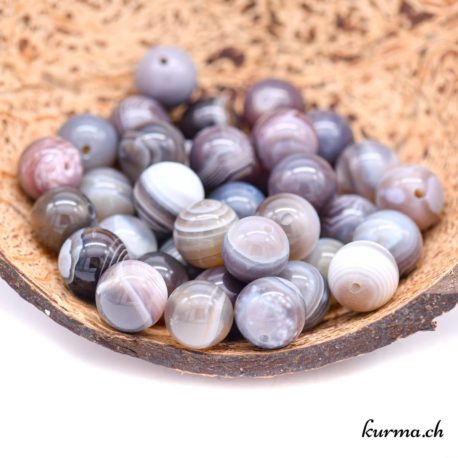 Perles Agate du Botswana 10mm