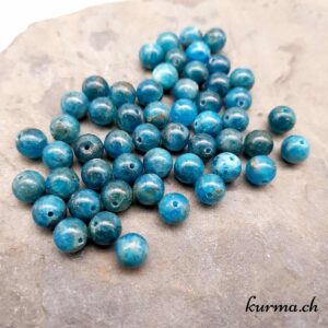 Perles en Apatite bleue naturelle