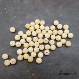 Calcite jaune mate – Perles 6-6.5mm – N°9196