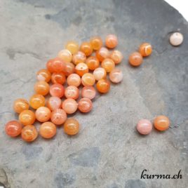 Cornaline du Botswana et Agate abricot - Perles 8-8.5mm - N°6017 • Cornaline Botswana Agate abricot Perles 8 8.5mm 6017 1 Perles en Cornaline