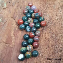 Jaspe sanguin ou Héliotrope - Perles 10mm - N°9217 • Jaspe sanguin Heliotrope Perles 10mm 9217 4 Jaspe sanguin ou Héliotrope – Perles 10mm – N°9217