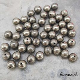 Pyrite - Perles 8-8.5mm - N°5696 • Pyrite Perles 8 8.5mm 5696 1 Perles pyrite 8mm