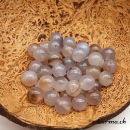 perles agate dendritique grise 8mm