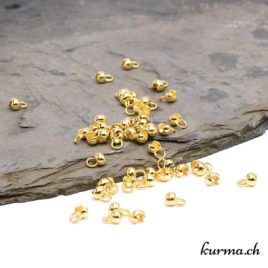 Oeillet à pince 3.5mm - Argent 925 doré - N°9389 • Tulipes dorees a pinces 3.5mm 9389 oeillet à pince doré