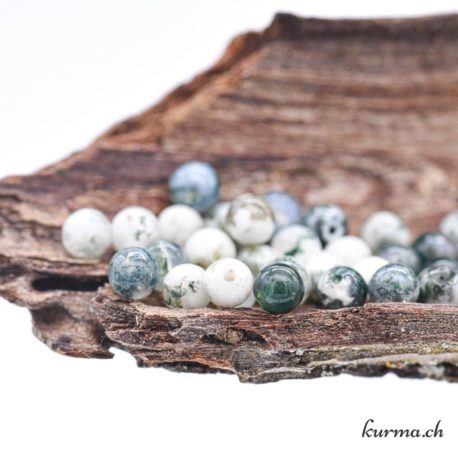 Perle Agate Arborisée 4.5mm - Nº 13520-1 disponible dans la boutique en ligne Kûrma. Votre magasin de pierre et minéraux en suisse