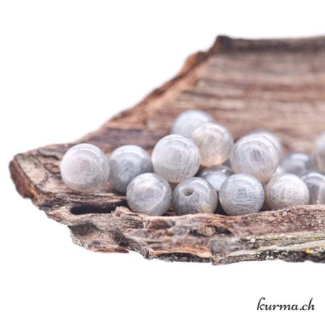 Perle Pierre de Lune Grise Brun 6mm - Nº13488-1 disponible dans la boutique en ligne Kûrma. Votre magasin de pierre et minéraux en suisse