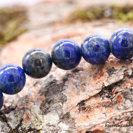 Bracelet Lapis Lazuli 8.5mm B - N°9424-2 disponible dans la boutique en ligne Kûrma. Votre magasin de pierre et minéraux en suisse