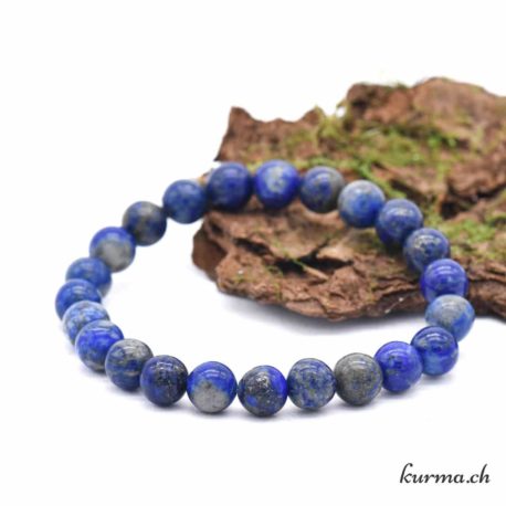Bracelet Lapis Lazuli 8mm - Nº13574.170-1 disponible dans la boutique en ligne Kûrma. Votre magasin de pierre et minéraux en suisse