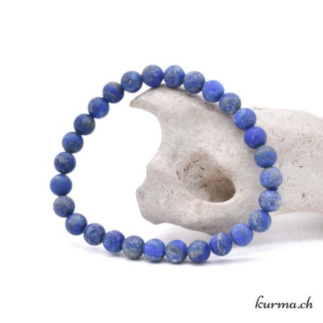 Bracelet Lapis Lazuli Mat 6.5-7mm - Nº9425-3 disponible dans la boutique en ligne Kûrma. Votre magasin de pierre et minéraux en suisse