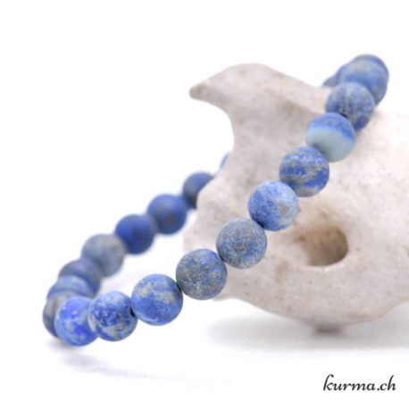 Bracelet Lapis Lazuli Mat 8.5mm - Nº9427-3 disponible dans la boutique en ligne Kûrma. Votre magasin de pierre et minéraux en suisse