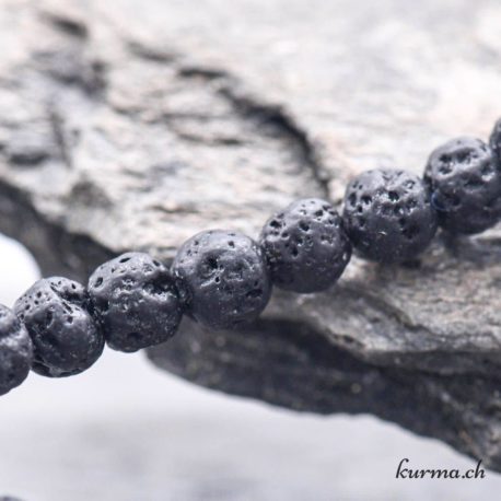 Bracelet Lave Cirée 4.5-5mm - N°9428-3 disponible dans la boutique en ligne Kûrma. Votre magasin de pierre et minéraux en suisse