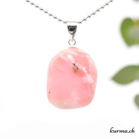 Opale rose des Andes pendentif en argent