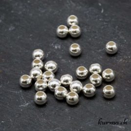 Perle ronde 5mm - Argent 925 polis - N°9351 • perle ronde 5mm percage 2.2mm argent 925 polis 10067 02 Perle ronde 5mm argent 925