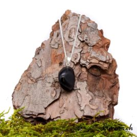 Obsidienne larme d'Apache collier en argent - N°8826.3 • pendentif en argent obsidienne noire 8826.3 01 Obsidienne larme d'Apache collier en argent