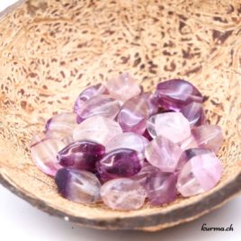 Perles Fluorite violette ovale 8mm