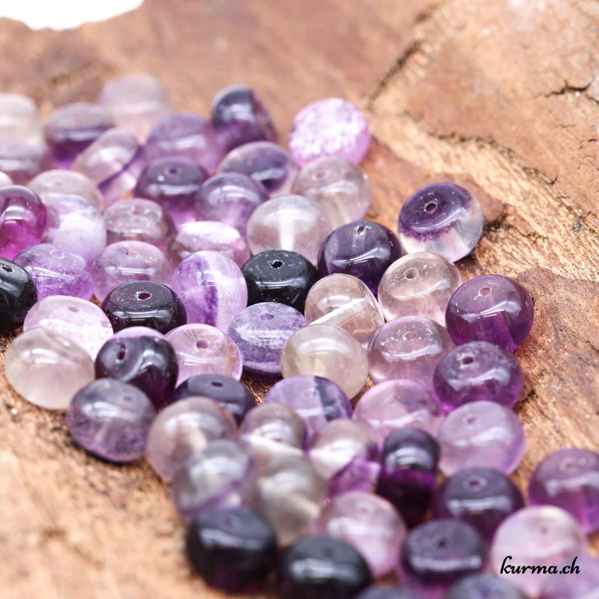 perles fluorite violette rondelle 10mm