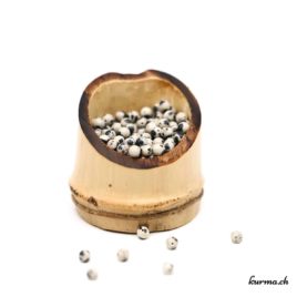 Perles Jaspe Dalmatien 4mm