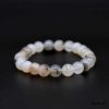 Bracelet Perles Agate Dentrique 8mm Véritable - Lithothérapie - Ajustable Sans Fermoir