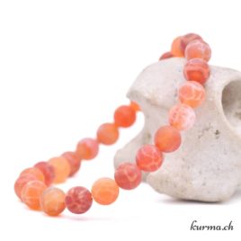 Bracelet Agate de feu mate 8mm