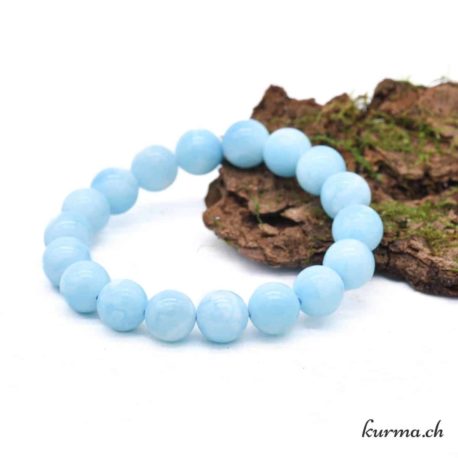 Bracelet Aragonite Bleue 10-10.5mm - Nº9939.160-1 disponible dans la boutique en ligne Kûrma. Votre magasin de pierre et minéraux en suisse