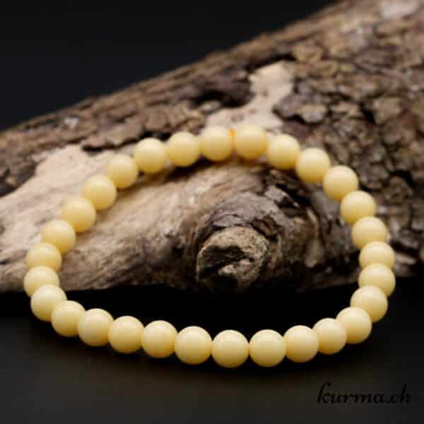 Bracelet Perles Aragonite Naturelle - Fait Main, Sur Mesure (sans Fermoir) - Couleurs Moutarde Et Gris