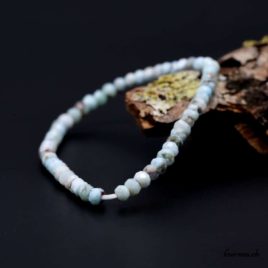 Bracelet Larimar 3.5mm - N°9772 • larimare facette 3.5mm bracelet en perles 9772 2 Bracelet Larimar 3mm