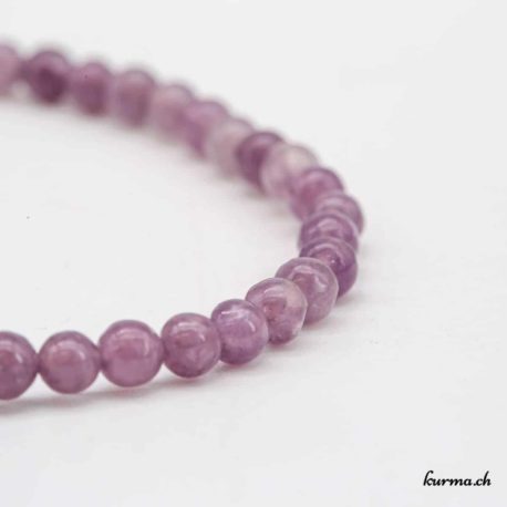 Bracelet Lépidolite rose-violette 4mm