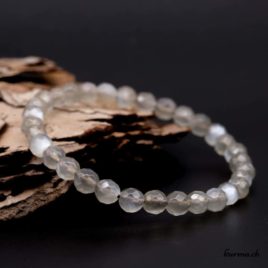 Bracelet Pierre de lune grise 6mm - N°9783 • pierre de lune grise facette 6mm bracelet en perles 9783 3 Bracelet Pierre de lune grise 6mm