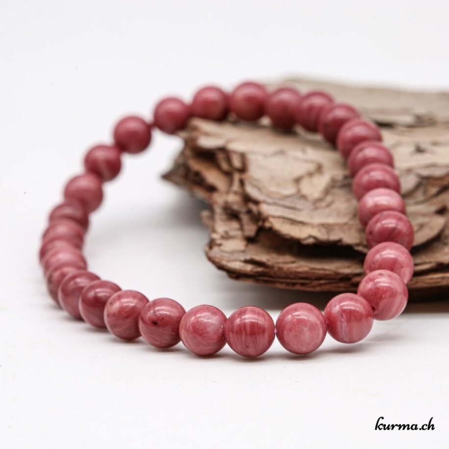 Bracelet Perles Rhodonite De Tanzanie - Fait Main, Taille Sur Mesure - Femme/Enfant