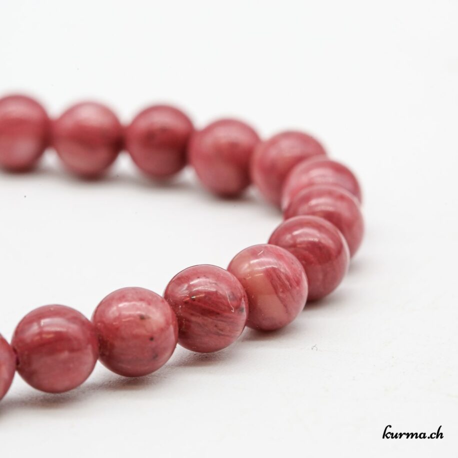 Collier Sautoir Rhodonite Perles 6 Mm - Longueur 48 Cm, Pierre Véritable, Neuf