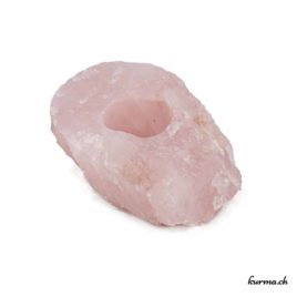 Bougeoir en Quartz rose - N°9722 • bougeoir quartz rose brute 850gr 9722 4 Bougeoir en Quartz rose