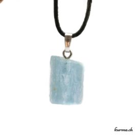 Aigue marine pendentif en argent - N°8778.1 • collier en aigue marine n°8778.1 2 Aigue-marine pendentif en argent