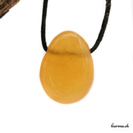 Calcite orange - Bijou en pierre percée - N°7895.4 • collier en calcite jaune n°7895.4 2 Bijou Calcite orange