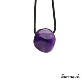Améthyste - Pierre percée pour collier - N°5453.7 • pendentif en amethyste n°5453.7 02 Achat collier Améthyste
