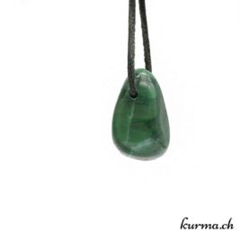 Buddstone-Prasem - Pierre percée - N°8479.2 • pendentif en prasem budstone n°8479.2 03 Buddstone-Prasem pierre percée