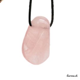 Quartz rose - Pendentif en pierre percée - N°5956.2 • pendentif en quartz rose n°5956.2 3 Quartz rose pendentif