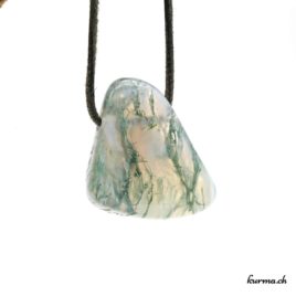 Agate mousse - Pendentif pierre percée - N°5891.1 • bijoux en agate mousse n°5891.1 2 1 Agate mousse pendentif pierre percée