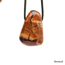 Rhyolite ''Agate étoilée'' - Pendentif pierre percée - N°7285.1 • bijoux en agate rhyolite n°7285.1 1 1 Rhyolite ”Agate étoilée” – Pendentif pierre percée – N°7285.1