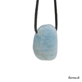 Aigue-marine - Pendentif pierre percée - N°8557.1 • bijoux en aigue marine n°8557.1 2 Aigue-marine pendentif pierre percée