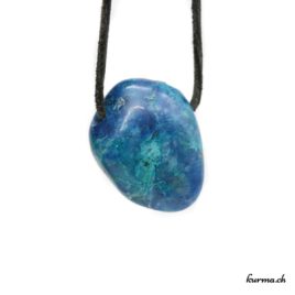 Chrysocolle - Pendentif pierre percée - N°5862.1 • bijoux en chrysocolle n°5862.1 2 Chrysocolle pendentif pierre
