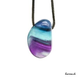 Fluorite arc-en-ciel - pendentif pierre percée - N°5910.1 • bijoux en fluorite arc en ciel n°5910.1 2 1 Fluorite arc-en-ciel – pendentif pierre percée – N°5910.1