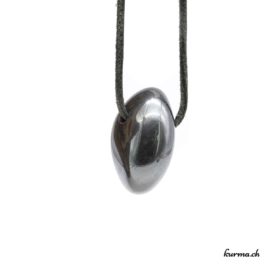 Hématite- Pendentif pierre percée - N°7900.1 • bijoux en hematite n°7900.1 1 Hématite pendentif pierre