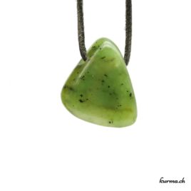 Jade néphrite - Pendentif pierre percée - N°8727.2 • bijoux en jade nephrite n°8727.2 1 1 Jade néphrite pendentif pierre percée