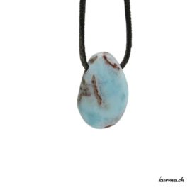 Larimar - Pendentif pierre percée - N°5843.1 • bijoux en larimar n°5843.1 1 Larimar pendentif pierre percée