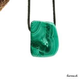 Malachite - Pendentif pierre percée - N°6983.2 • bijoux en malachite n°6983.2 2 1 Malachite pendentif
